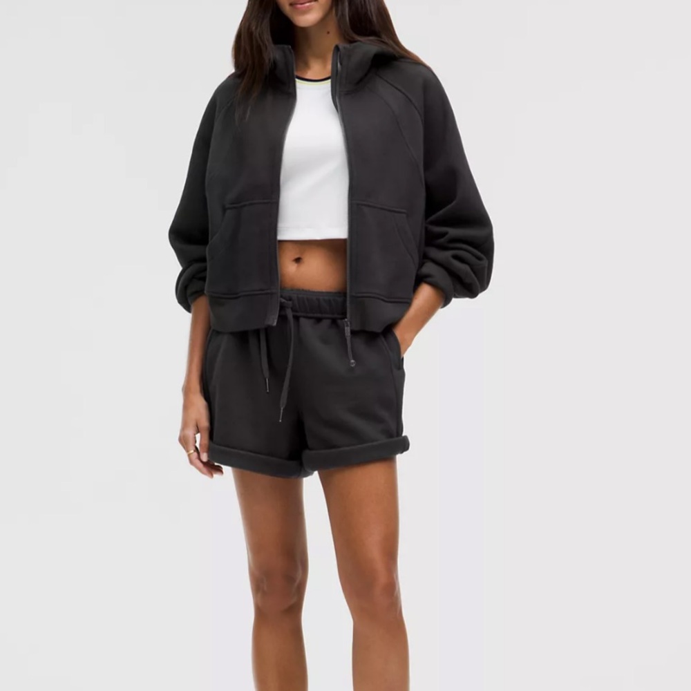 Lululemon Black Oversized Full Zip Hoodie Scuba XS SM
